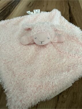 Blankets & and Beyond Pink LAMB SHEEP Soft Swirls Hug Toy Lovey